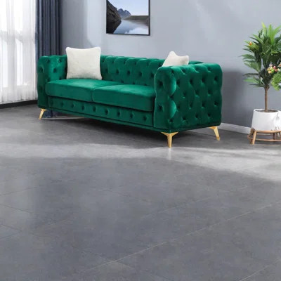Luxurious Green Velvet Sofa, Modern Chesterfield Design For Home And Office | Wayfair North America