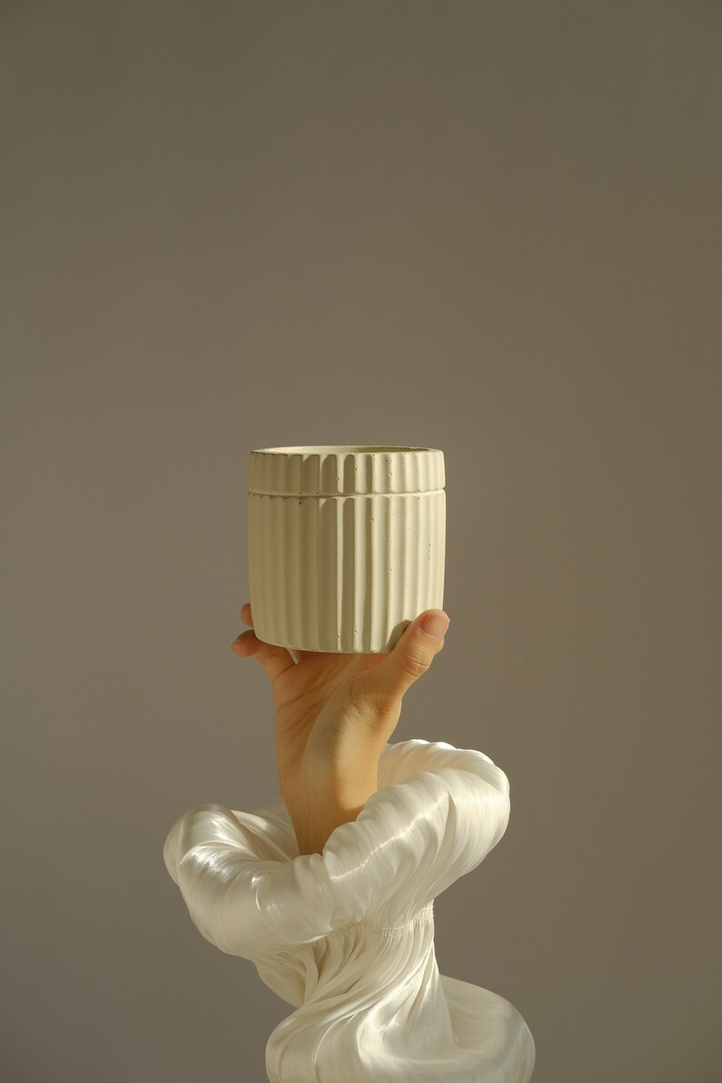 Concrete Jar Pastel Home Decor  Cement Jarmakeup Brush | Etsy | Etsy (US)