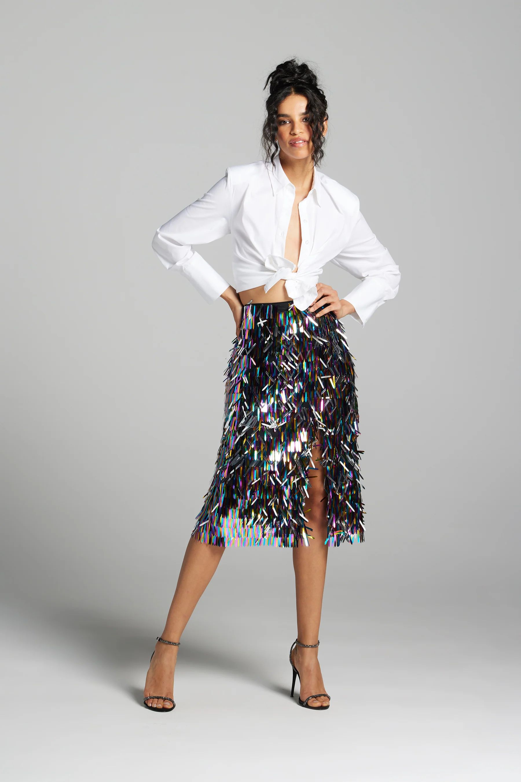 Gabrielle Union Women's Midi Sequins Skirt in Multi XL Lord & Taylor | Lord & Taylor