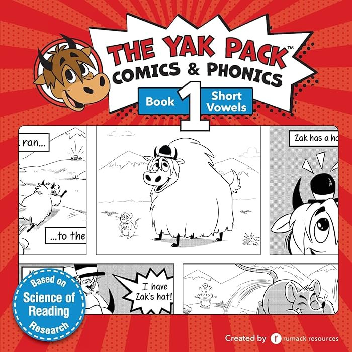 The Yak Pack: Comics & Phonics: Book 1: Learn to read decodable short vowel words (The Yak Pack C... | Amazon (US)