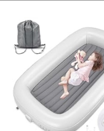 Inflatable infant mattress. 
Inflatable kids mattress. 
Easy to use. 
GREAT pump included. 
Perfect for baby/toddler instead of pack-n-play. 
Easy to travel with. 
Fun options for kids! 
Amazon. 

#LTKTravel #LTKBaby #LTKKids