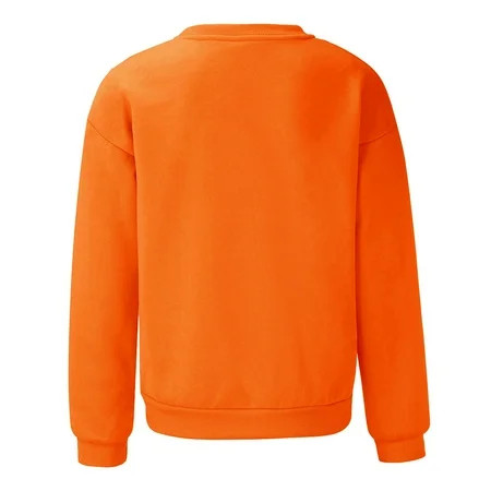 CAICJ98 Womens Sweatshirt Women S Sherpa Pullover Fuzzy Fleece Sweatshirt Oversized Hoodies Orange M | Walmart (US)