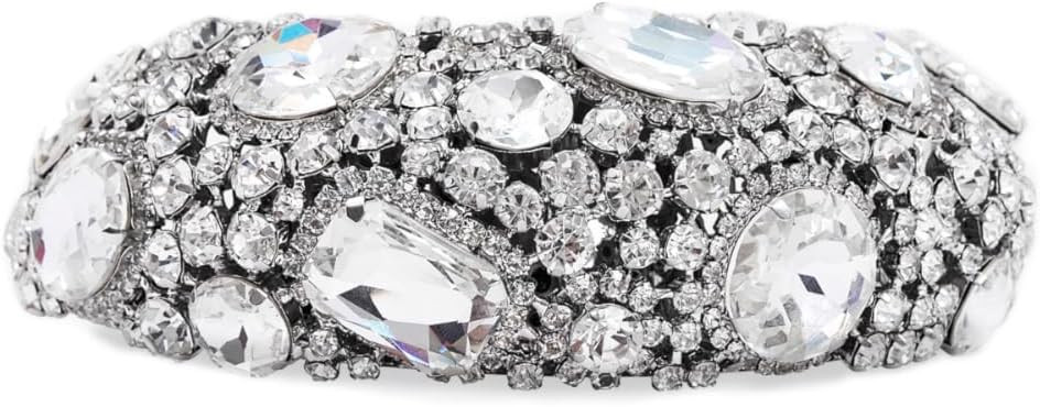 Amazon.com: AREA, Crystal Cluster Choker Necklace, O/S, Clear Crystal/Silver : Luxury Stores | Amazon (US)