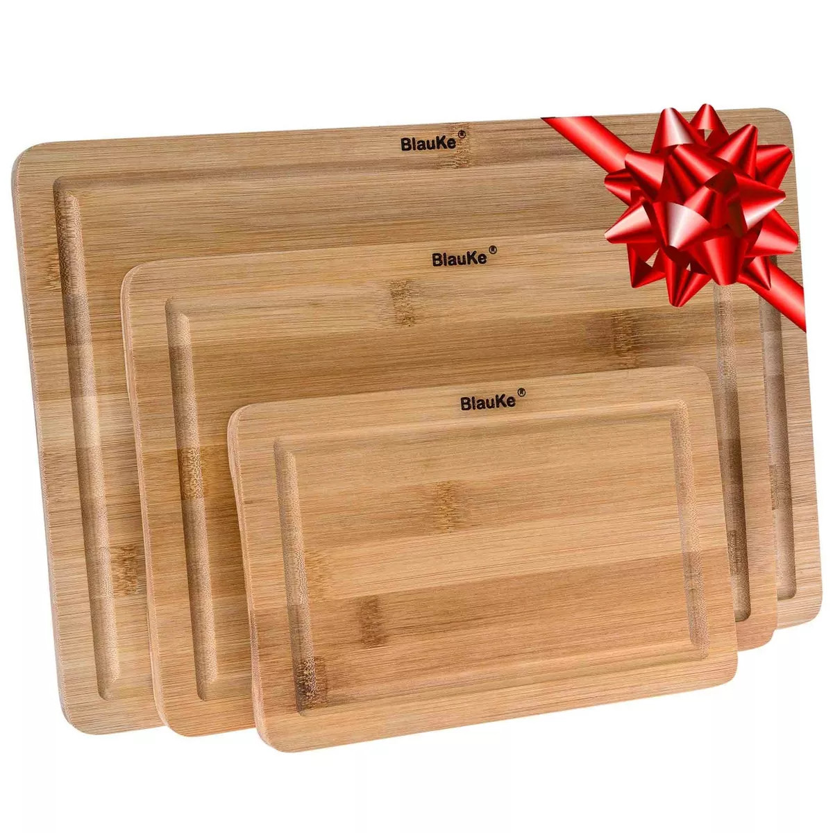 BlauKe Set of 3 Bamboo Cutting Boards with Juice Groove | Target