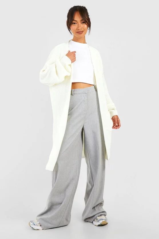 Fisherman Edge To Edge Boyfriend Cardigan | Boohoo.com (US & CA)