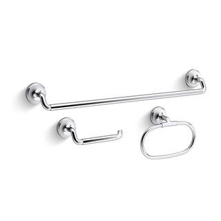 Paces 3-Piece Bath Hardware Set with Towel Bar, Toilet Paper Holder and Hand Towel Holder in Poli... | The Home Depot