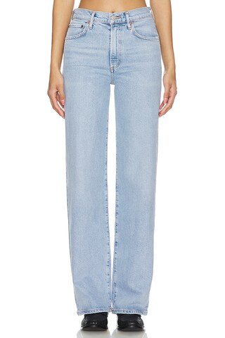 AGOLDE Harper Mid Rise Wide Leg Straight in Trouble from Revolve.com | Revolve Clothing (Global)