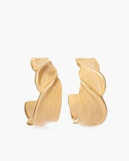 Chico's Gold-Tone Leaf Hoop Earrings | Chico's