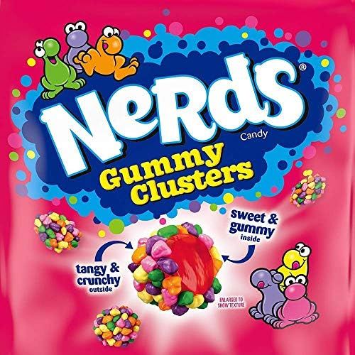 Nerds Gummy Clusters Chewy Candy, 3 Ounce Share Pouch Bags - 12 Count Display Box | Amazon (US)