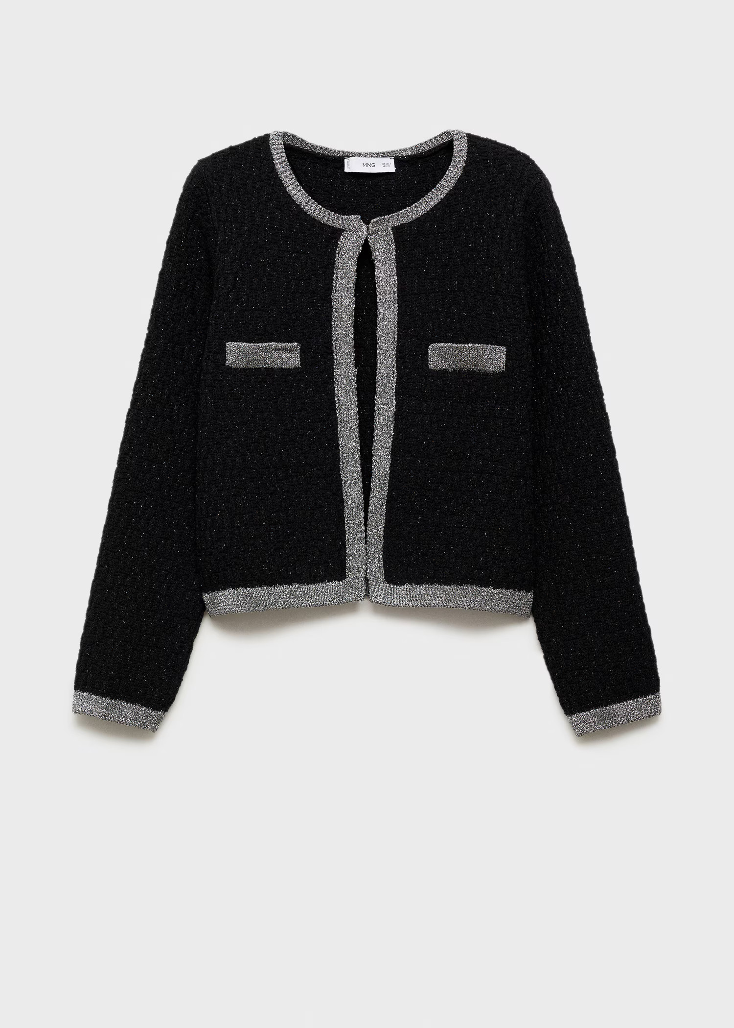 Knitted jacket with lurex detail - Women | MANGO United Kingdom | MANGO (UK)