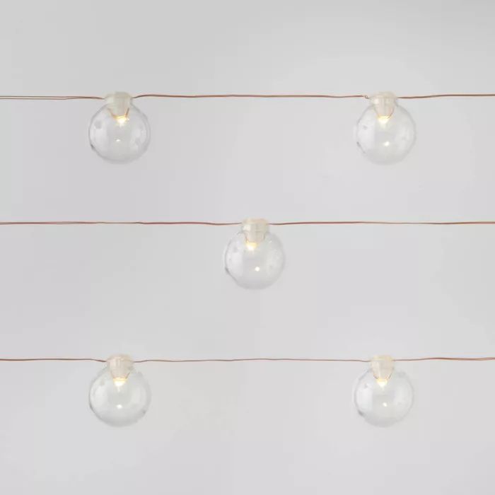 30ct Clear Globes Dewdrop LED String Lights Warm White with Copper Wire - Wondershop™ | Target