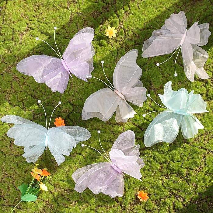 3D Hanging Butterfly Decorations, Butterfly Birthday Party Decorations, 6 Pcs Water-Repellent Pap... | Amazon (US)