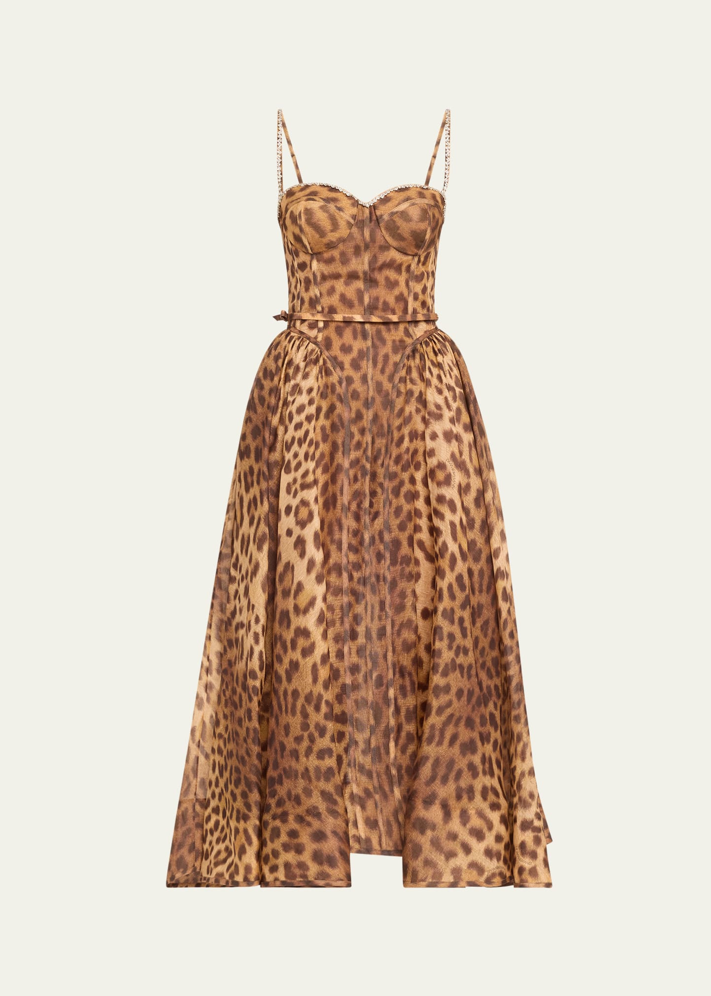 Zimmermann Crush Leopard Panelled Midi Dress | Bergdorf Goodman