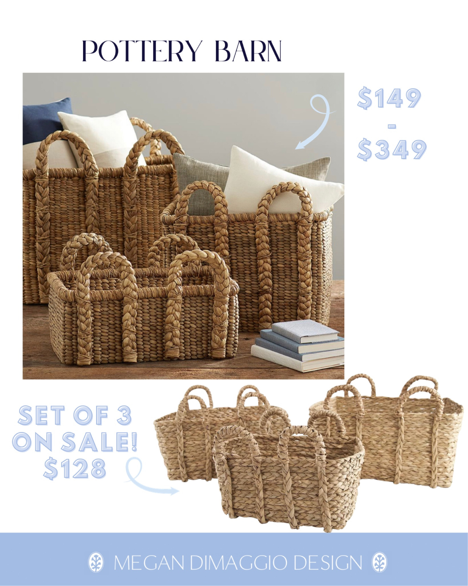 Yay!! Found a new dupe for Pottery Barns beachcomber baskets!! And they’re currently on sale!! 🙌🏻🏃🏼‍♀️

Snag this SET OF 3 jumbo braided baskets for just $128.99 compared to $149 for Pottery Barns smallest size!! 

Love these type of baskets for pretty & functional storage all over your home! 🤍

#LTKhome #LTKfamily #LTKsalealert