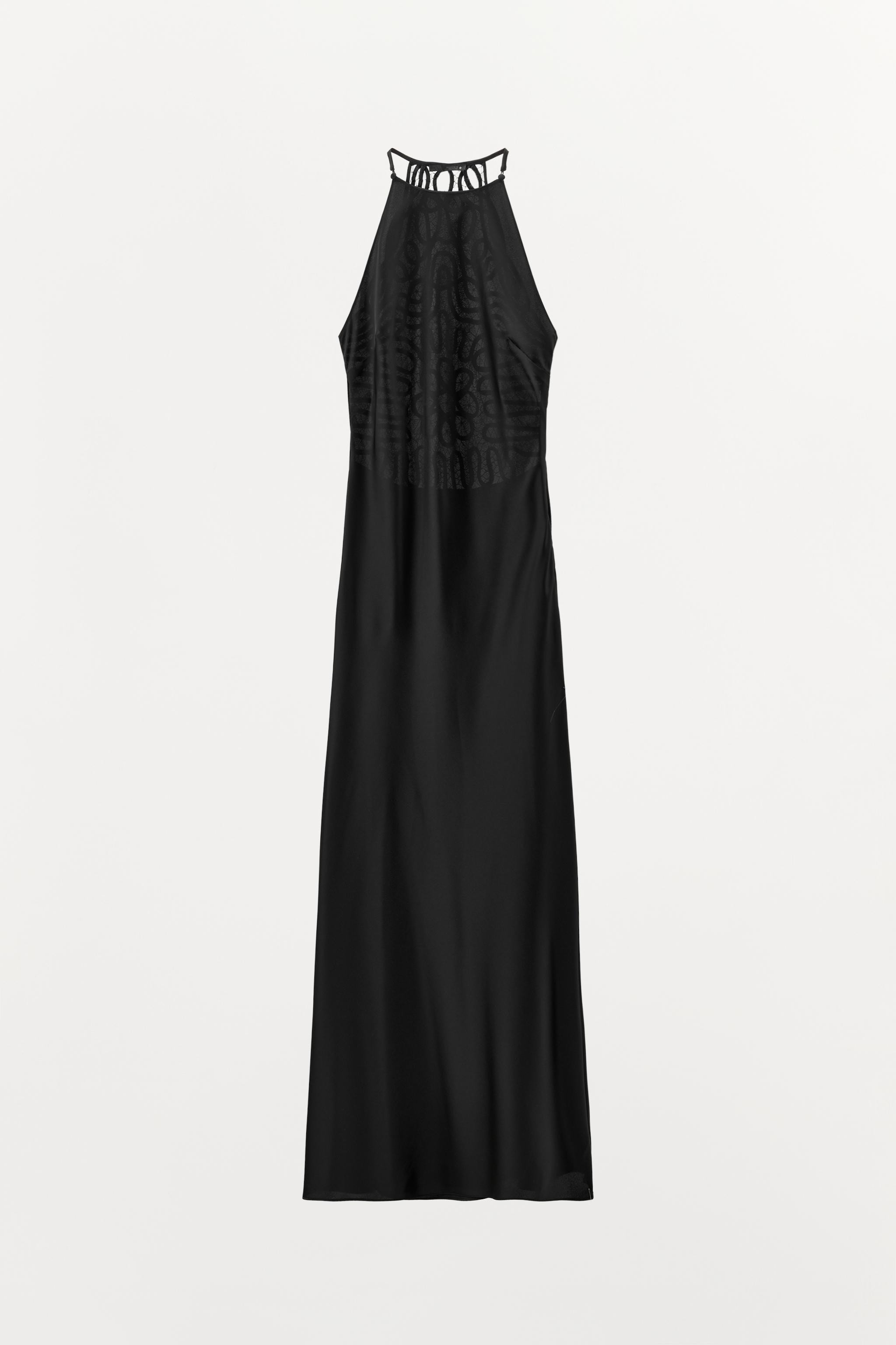 SATIN HALTERNECK DRESS WITH EMBROIDERED BACK | Zara UK