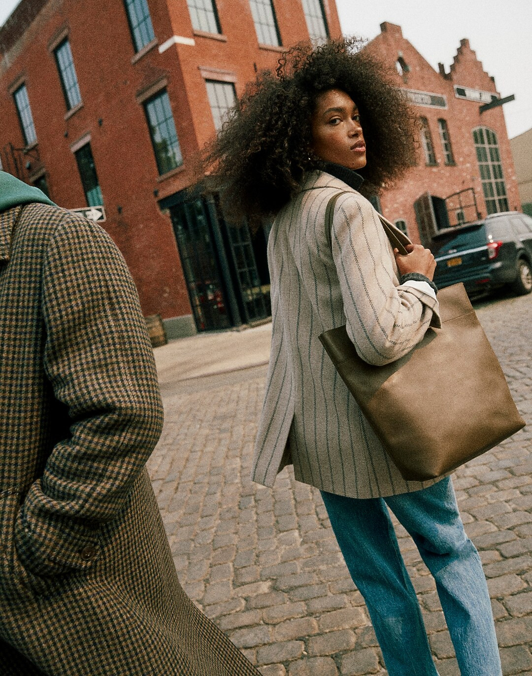 The Bedford Oversized Belted Blazer in Stripe | Madewell