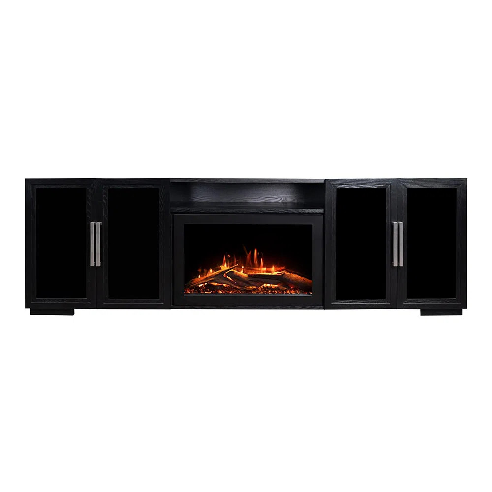 Modern Ember Channing 80-In Smart Electric Fireplace TV Stand With 26” Firebox Heater | Wayfair North America