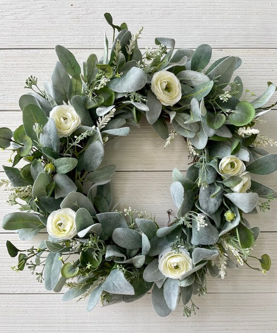 Year-round Lambs Ear Wreath Spring or Summer Floral Wreath | Etsy | Etsy (US)