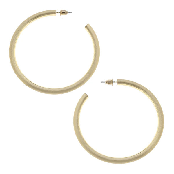 Ivy Hoop Earrings in Satin Gold | CANVAS