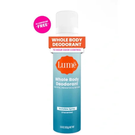 Lume Whole Body Deodorant for Women, Spray Deodorant, Aluminum Free, Unscented, 3.6oz | Walmart (US)