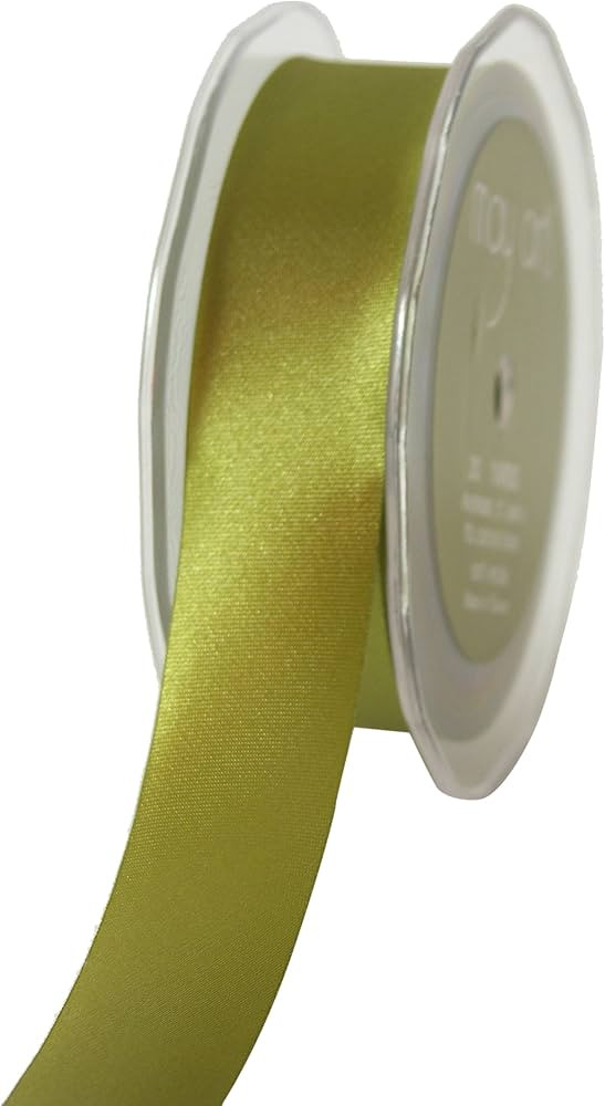 May Arts 1-Inch Wide Ribbon, Olive Satin | Amazon (US)