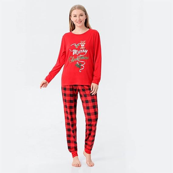 Amazon.com: Family Christmas Pajamas Matching Sets Xmas Matching Pjs for Adults Holiday Home Xmas... | Amazon (US)