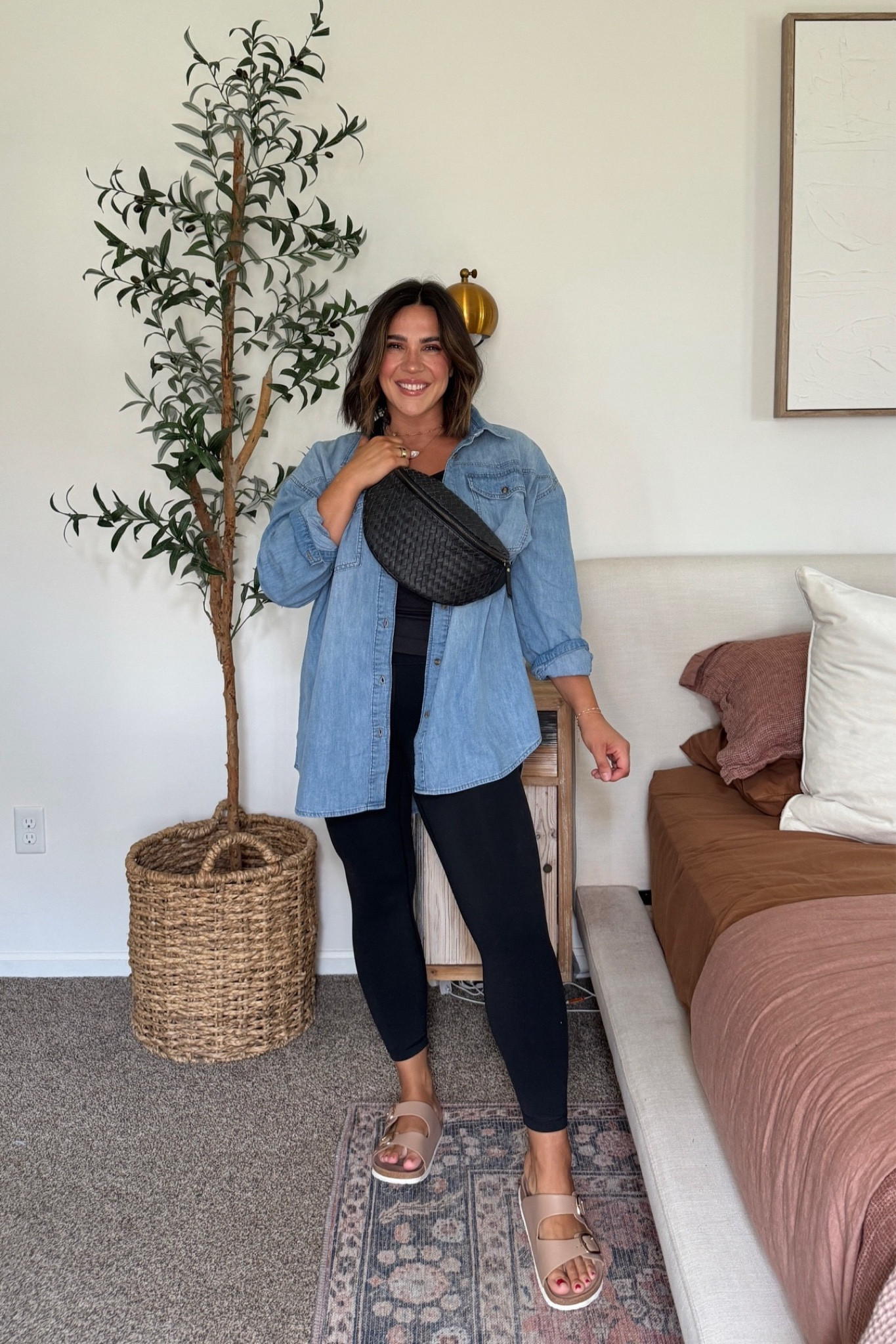 Cozy, lightweight, denim shirt is back in stock! I do a size L. 

Casual mom outfit, winter outfit, leggings outfit. Size 10, midsize. 



#LTKWatchNow #LTKStyleTip #LTKMostLoved