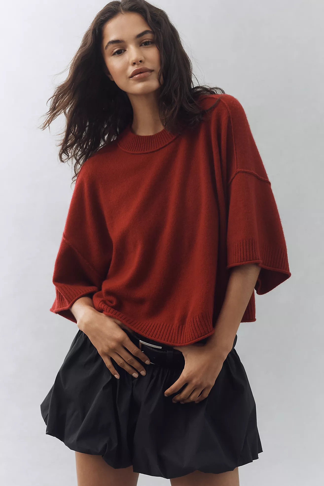 The Goldie Crew-Neck Cashmere Sweater | Anthropologie (US)