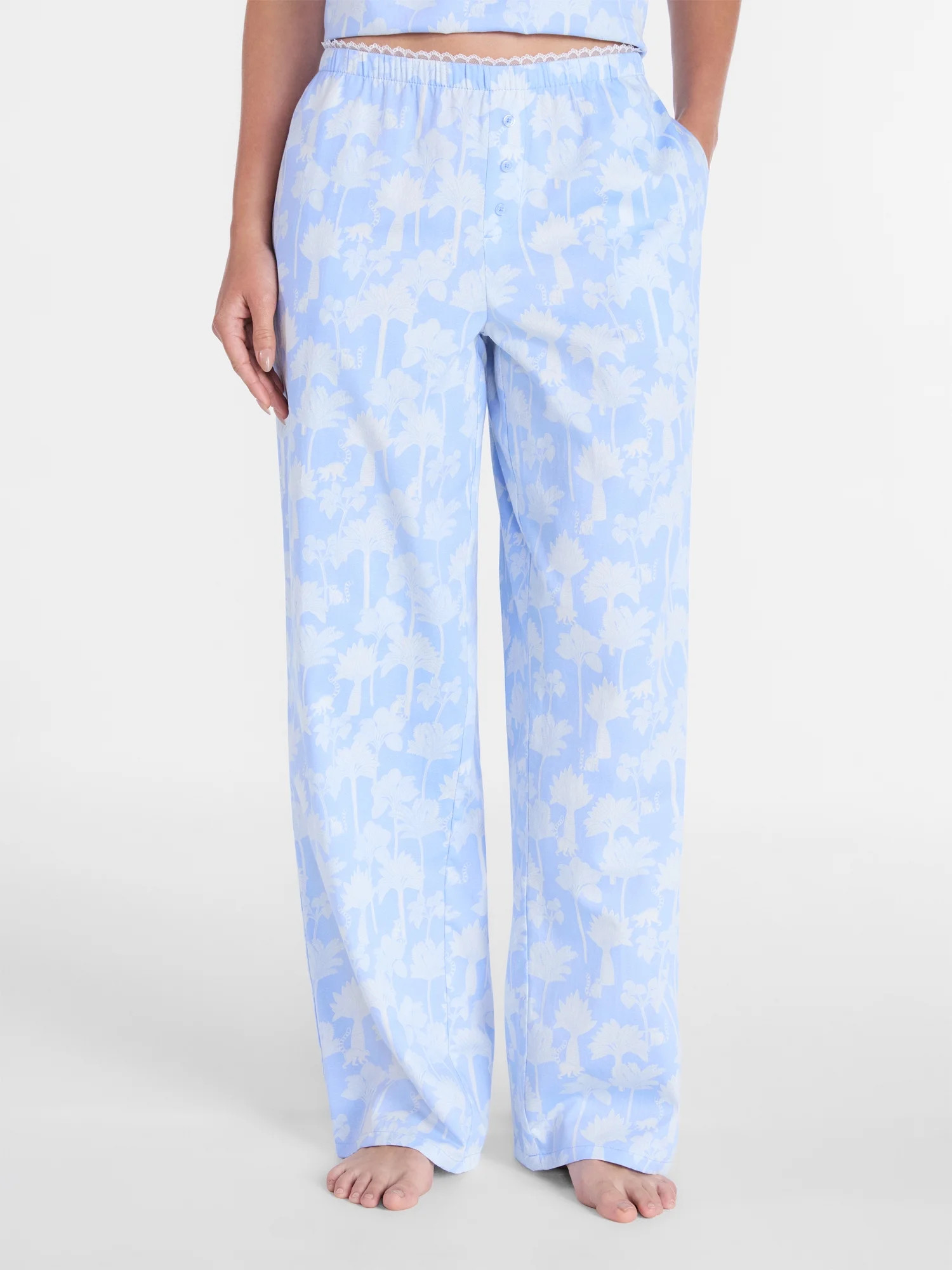 Joyspun Women's Poplin Pajama Pants, 31'' Inseam, Sizes XS-3X | Walmart (US)