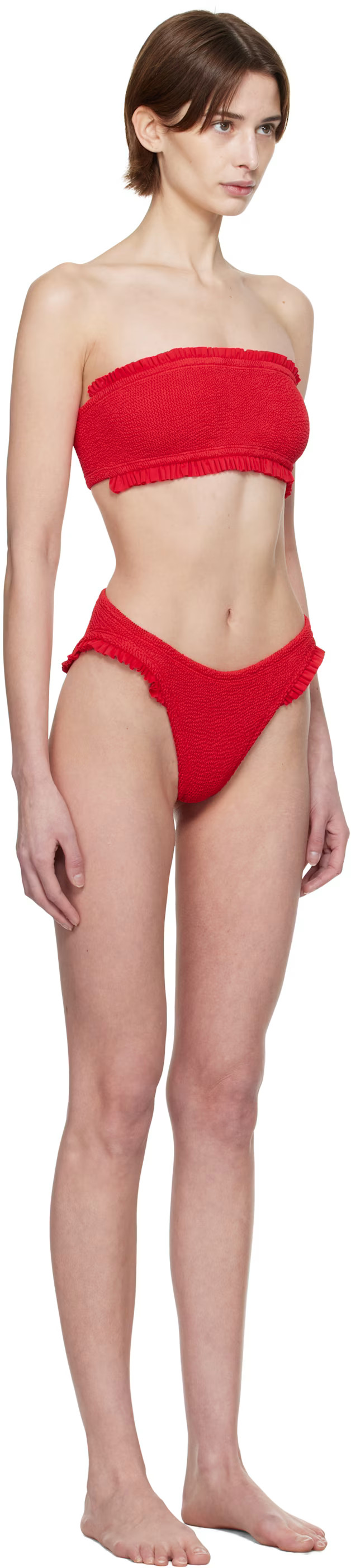 Hunza G - Red Tracey Frill Bikini | SSENSE