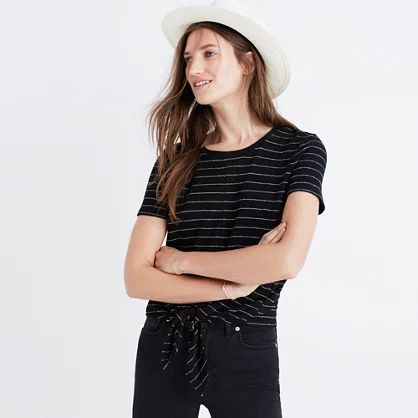 Modern Tie-Front Top in Stripe | Madewell