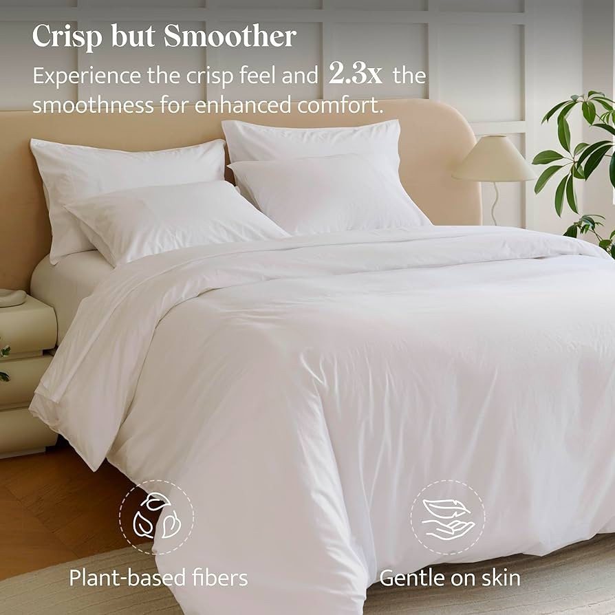 Double Stitch Cotton Tencel Duvet Cover King - Cooling Duvet Cover Set King Size, Crisp, Breathab... | Amazon (US)