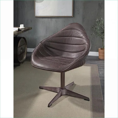 Top Grain Leather Swivel Accent Chair for Adults, Durable Chair Seating for Living Room | Wayfair North America