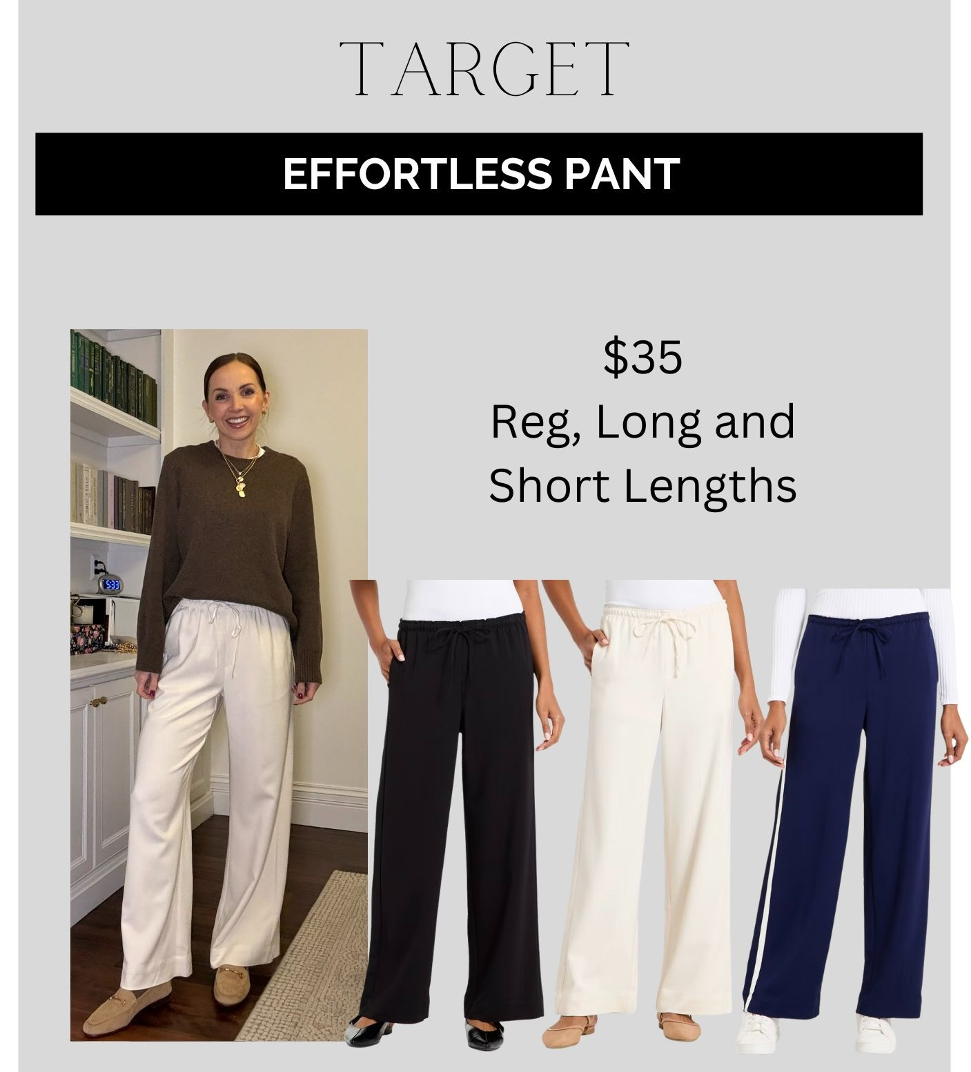  Great @target find! These pants are so easy to throw up and dress up or down! They are a great fabric that don’t wrinkle and come in reg, tall and short lengths! I am in a small 

 

#LTKTall #LTKPetite #LTKWorkwear