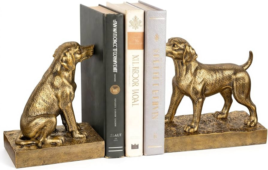 Decorative Bookends for Shelves, Labrador Dog Book Ends for Heavy Books, Lab Dog Statues Bookends... | Amazon (US)