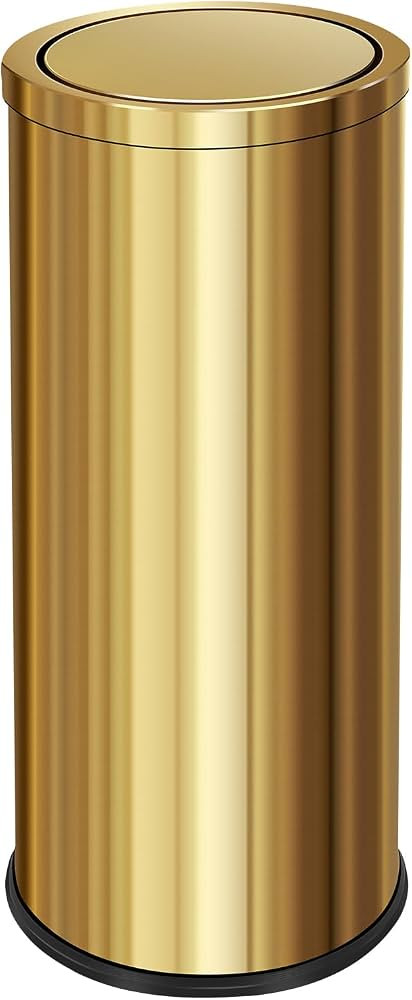 8Gallon Brushed Kitchen Gold Trash Can with Swing Lid,Stainess Steel Garbage Can Trash Bin Wasteb... | Amazon (US)