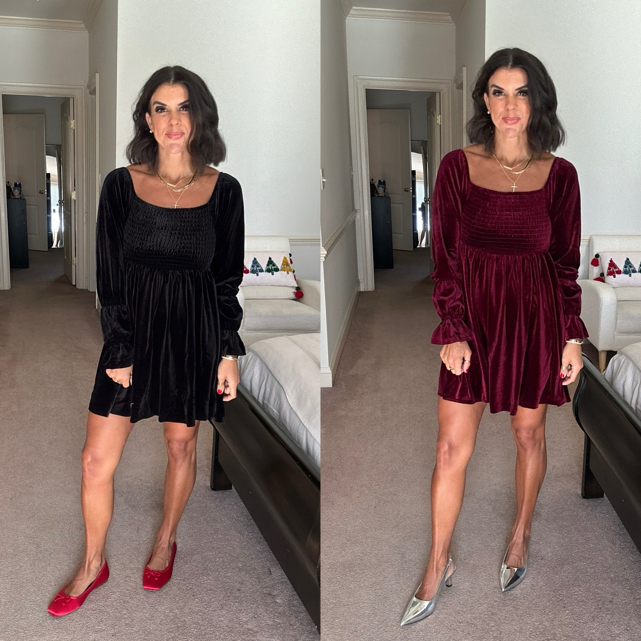 New Walmart Holiday dress! I’m in size small. Shoes fit tts 

#LTKStyleTip #LTKFindsUnder100 #LTKSaleAlert