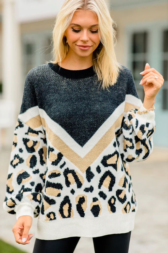 Keep Your Cool Black Leopard Sweater | The Mint Julep Boutique