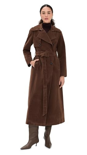 Avec Les Filles Women's Faux Suede Maxi Trench Coat, Brunette, Brown, XL | Amazon (US)