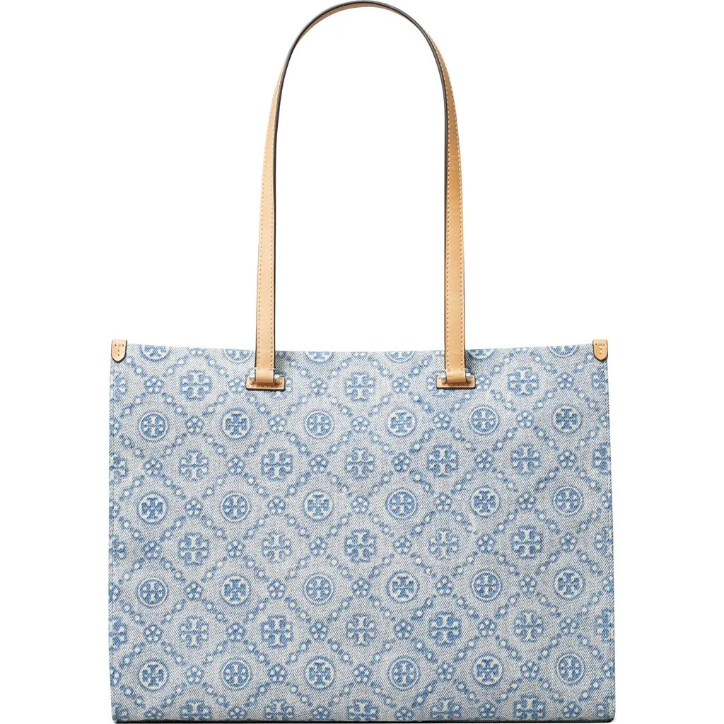 Tory Burch T Monogram Denim Tote in Powder Blue at Nordstrom | Nordstrom