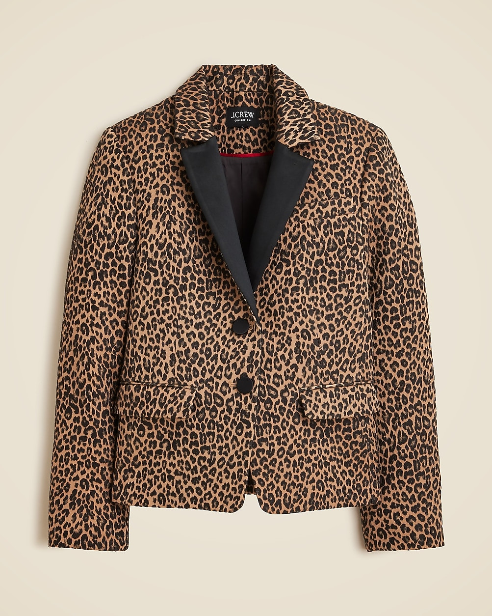Collection shrunken-fit blazer in leopard-print jacquard | J. Crew US