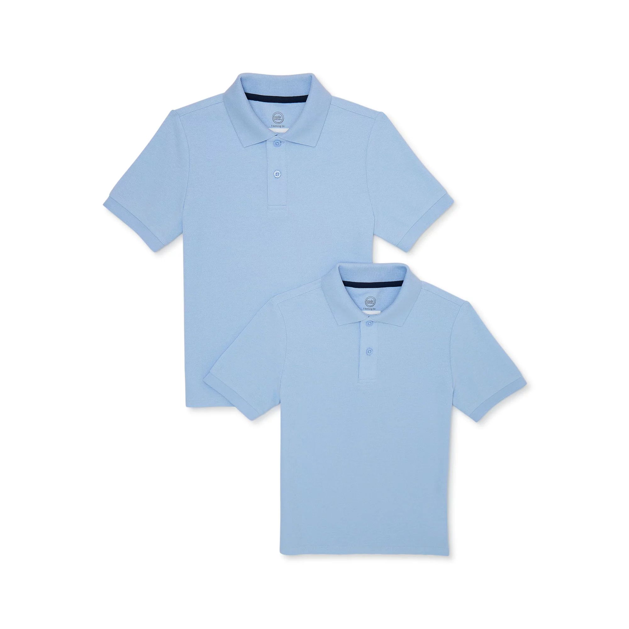 Wonder Nation Boys School Uniform Pique Polo Shirts with Short Sleeves, 2-Pack, Sizes 4-18 | Walmart (US)
