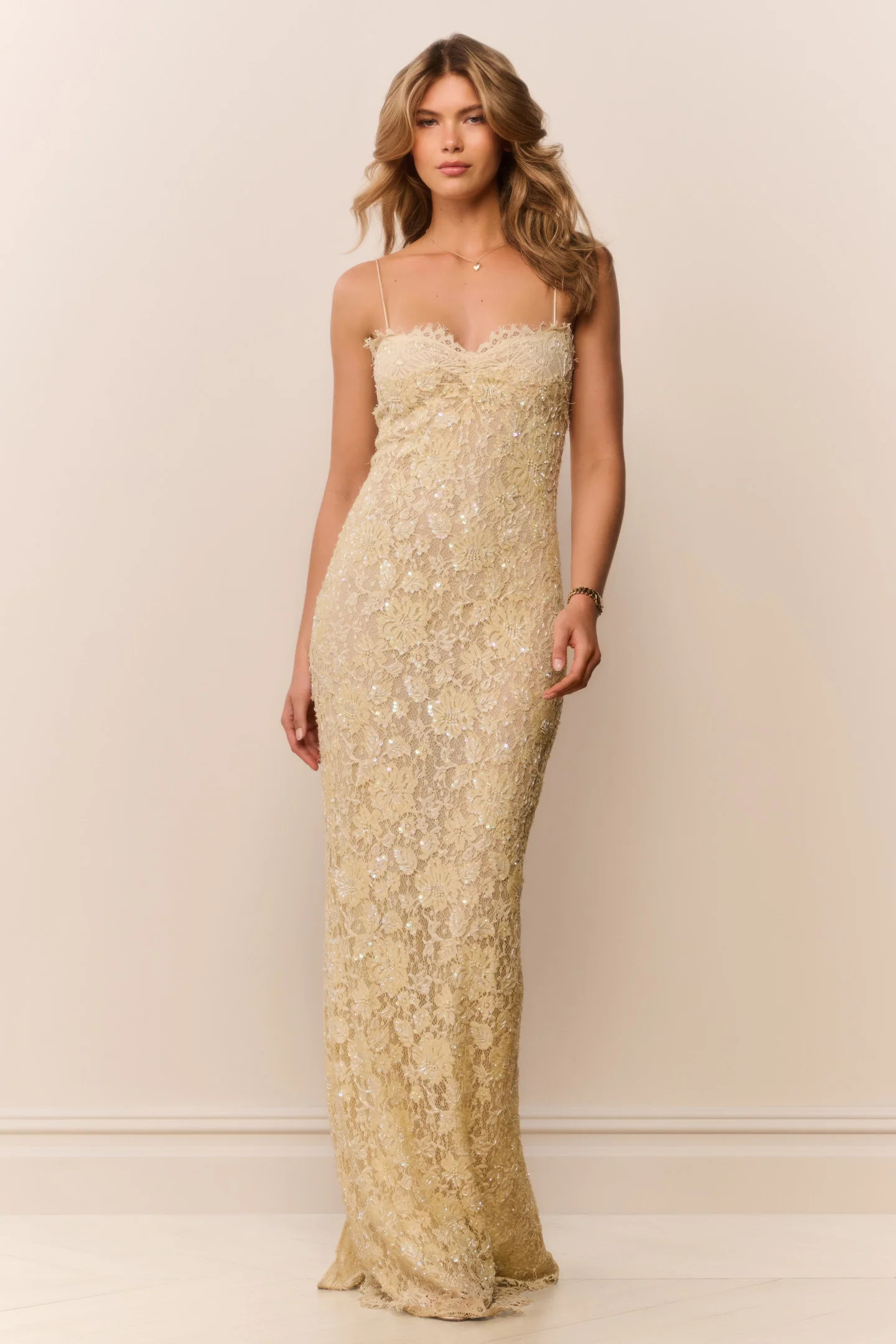 Ciona Sequin Lace Gown | LoveShackFancy