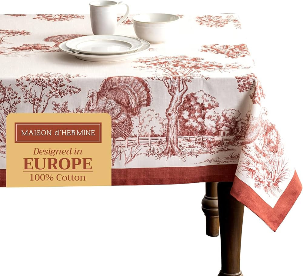 Maison d' Hermine Table Cloth 100% Cotton 60"x120" Decorative Tablecover Washable Rectangle Table... | Amazon (US)