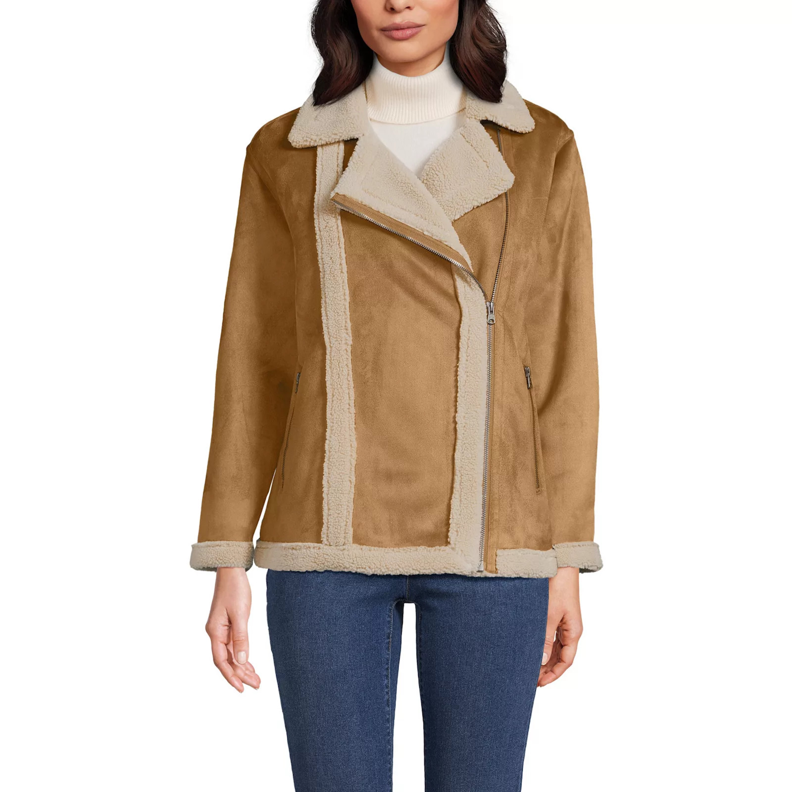 Women's Lands' End Shearling Jacket, Size: XL, Camel Shearling | Kohl's