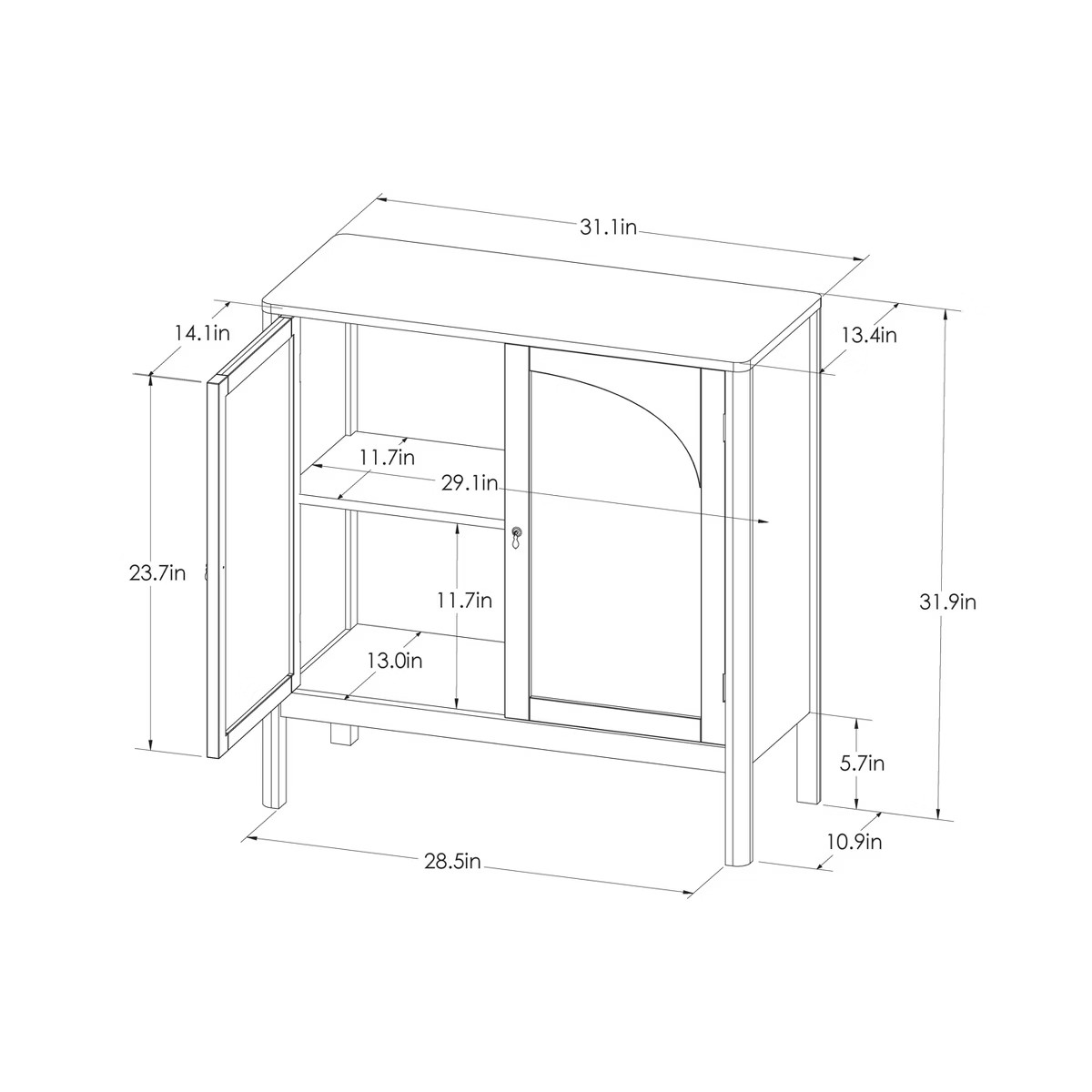 New Bedford 2 Door Accent Cabinet Black - Threshold™ | Target