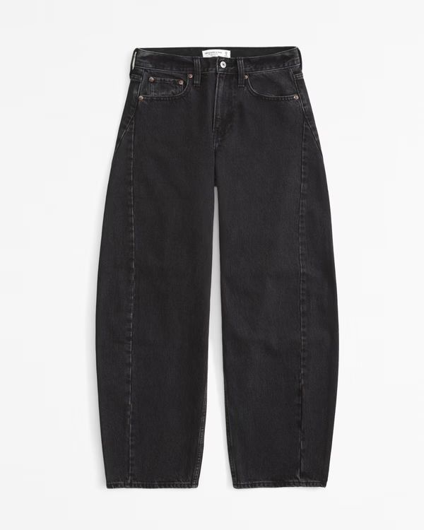 Women's Curve Love Mid Rise Barrel Jean | Women's Bottoms | Abercrombie.com | Abercrombie & Fitch (US)