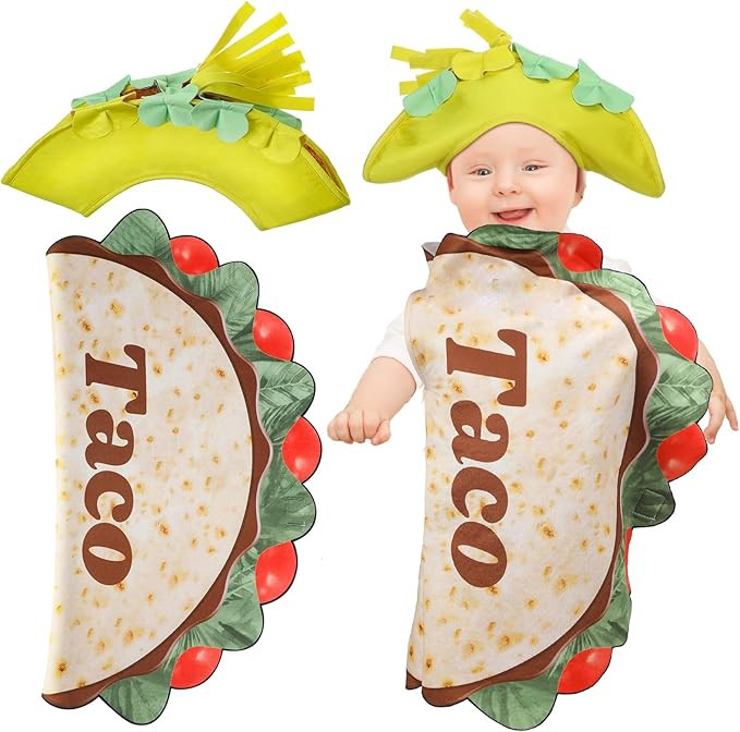 Halloween Baby Taco Costume Set Cinco De Mayo Mexican Fiesta Taco Role Play with Hat for Boys and... | Amazon (US)