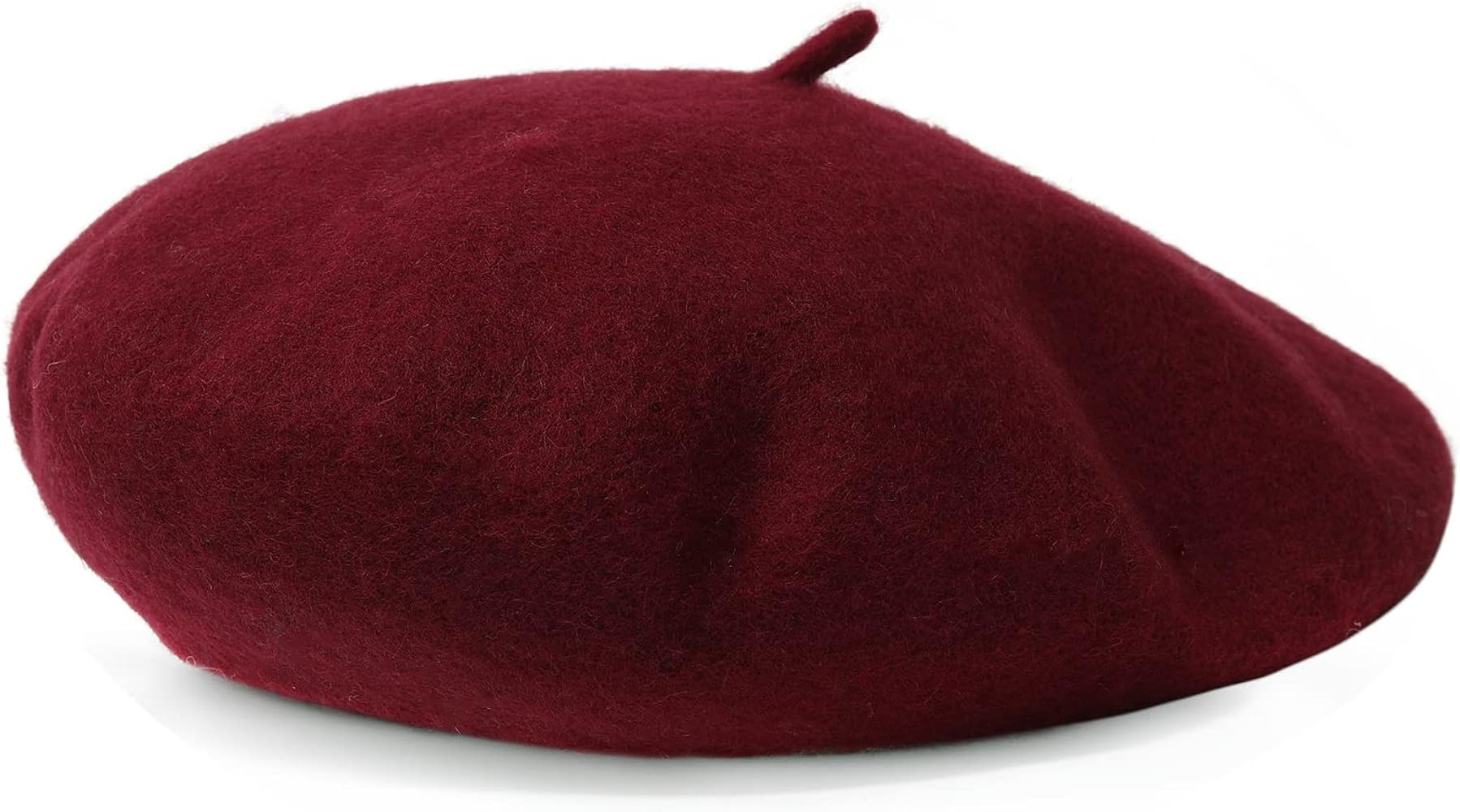 Women French Wool Beret Hats - Solid Color Classic Beanie Winter Cap | Amazon (US)