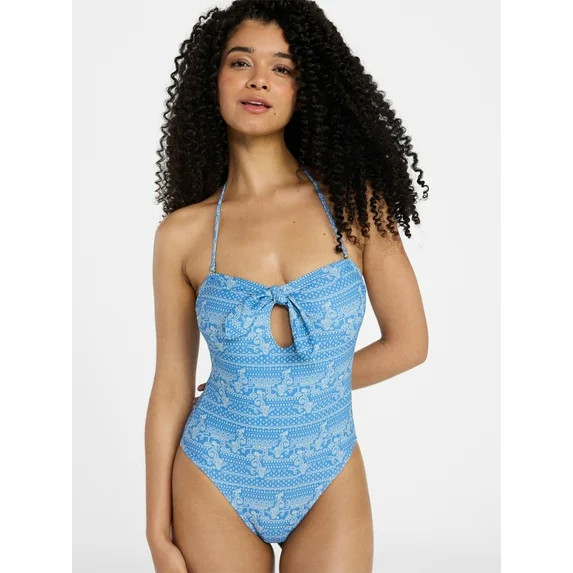 No Boundaries Bandeau One-Piece Swimsuit, Women's XXS-XXL | Walmart (US)